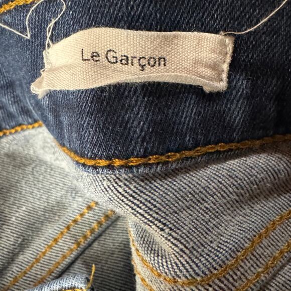 Frame SZ 28 Le Garcon Boyfriend Jeans Mid-Rise Distressed Frayed Dublin Grind - Picture 8 of 10